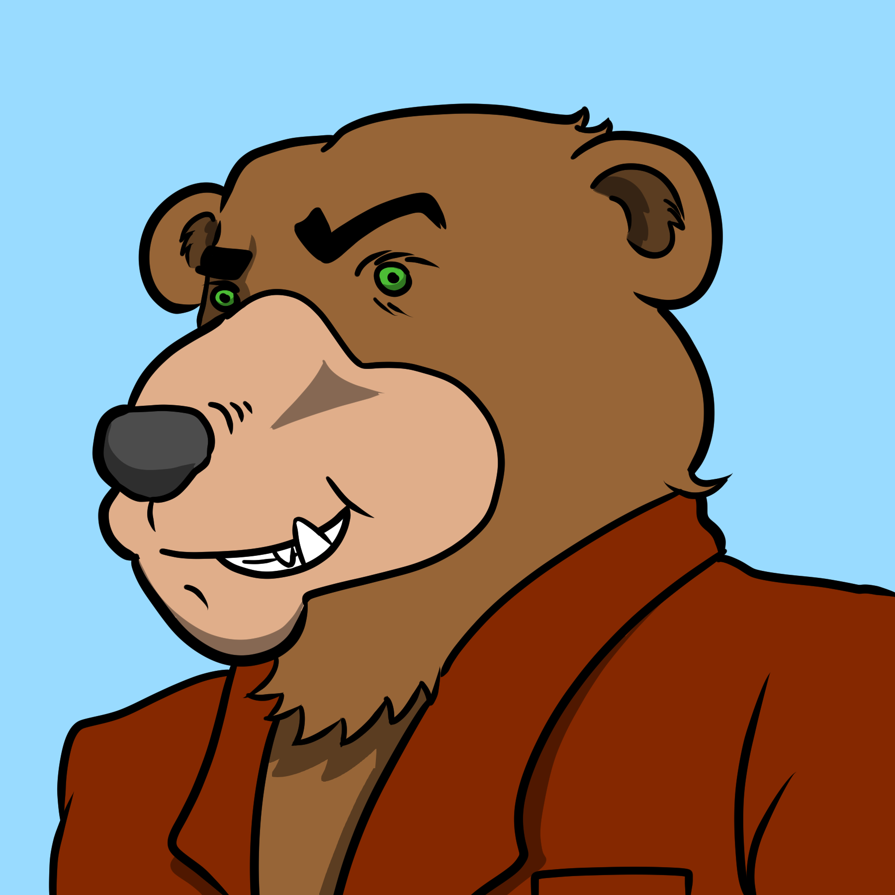 Antknee B. Snarky - Brown bear in worn dinner jacket